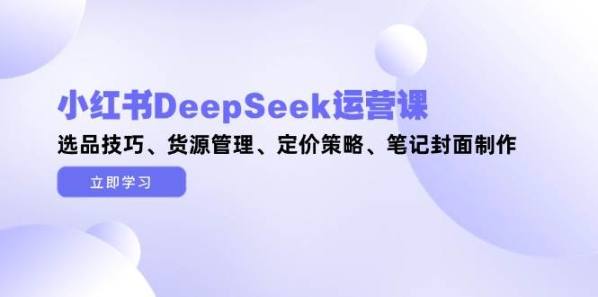 图片[1]-小红书DeepSeek运营课，选品技巧、货源管理、定价策略、笔记封面制作-仙女副业网