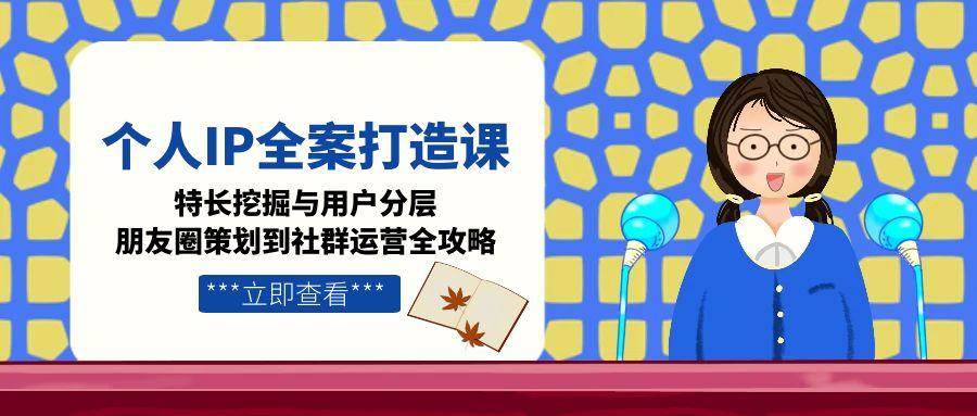 图片[1]-个人IP全案打造课，特长挖掘与用户分层，朋友圈策划到社群运营全攻略-仙女副业网