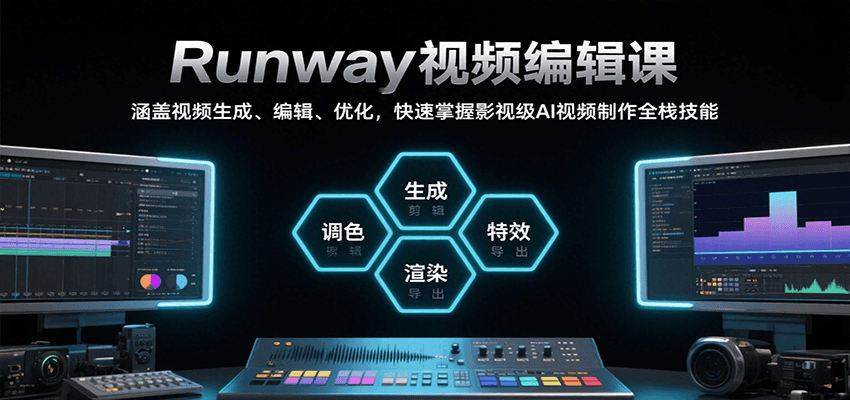 图片[1]-Runway视频编辑课，涵盖视频生成、编辑、优化，快速掌握影视级AI视频制作全栈技能-仙女副业网
