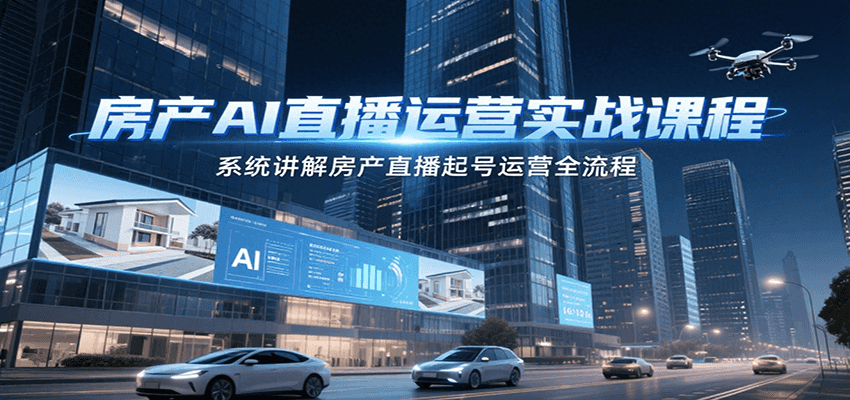 图片[1]-房产AI直播运营实战课程，系统讲解房产直播起号运营全流程-仙女副业网