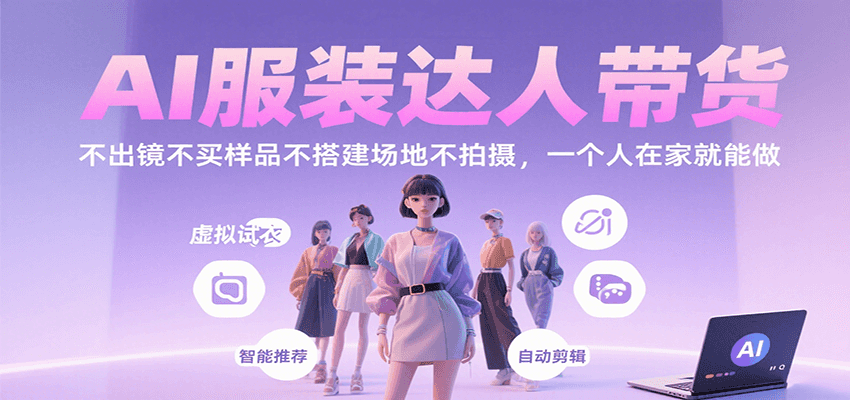 图片[1]-AI服装达人带货，不出镜不买样品不搭建场地不拍摄，一个人在家就能做-仙女副业网