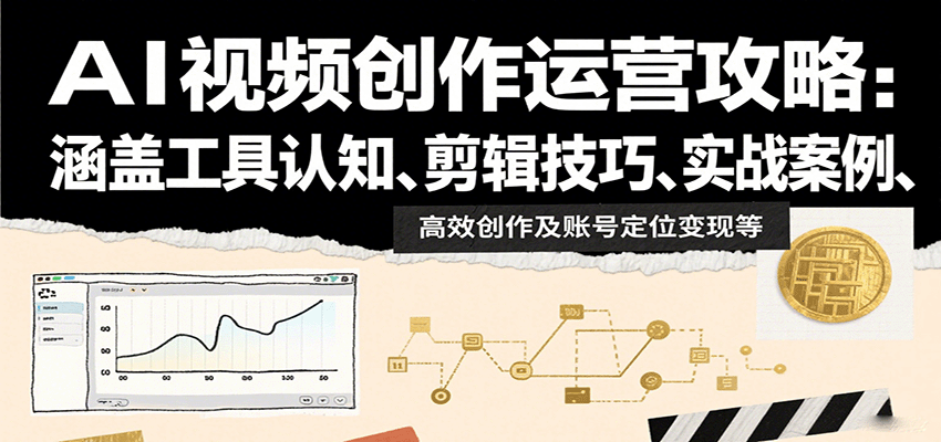 图片[1]-AI视频创作运营攻略：涵盖工具认知、剪辑技巧、实战案例、高效创作及账号定位变现等-仙女副业网