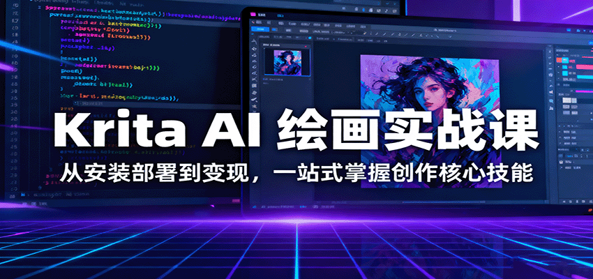 图片[1]-Krita AI 绘画实战课：从安装部署到变现，一站式掌握创作核心技能-仙女副业网
