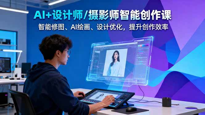 图片[1]-AI+设计师/摄影师智能创作课：智能修图、AI绘画、设计优化，提升创作效率-仙女副业网