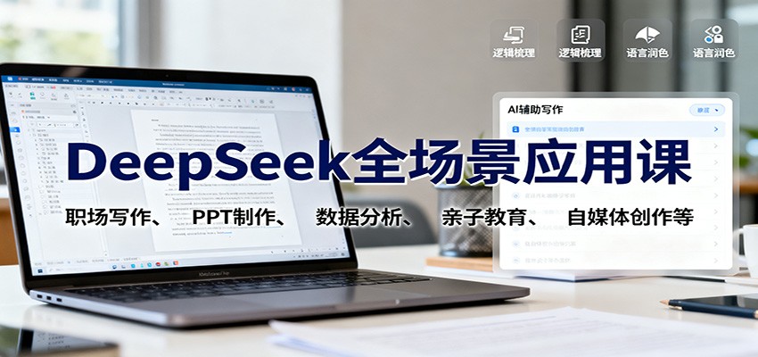图片[1]-DeepSeek全场景应用课：职场写作、 PPT制作、数据分析、亲子教育、自媒体创作等-仙女副业网