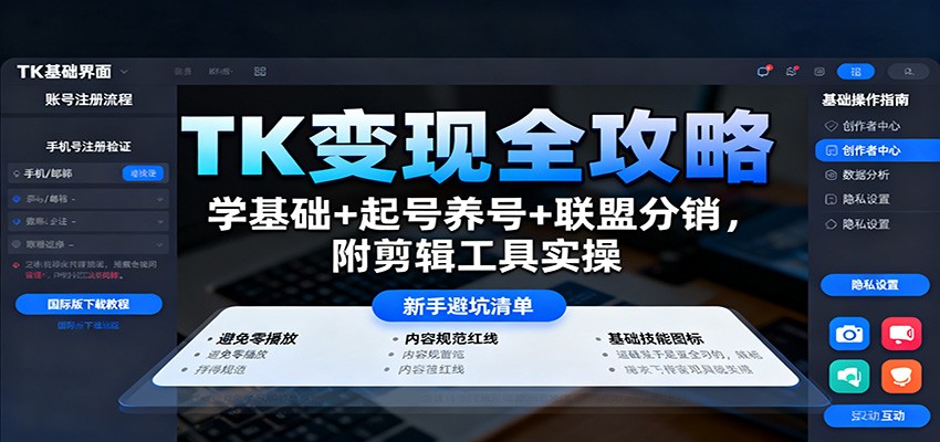 图片[1]-TK变现全攻略：学基础+起号养号+联盟分销，附剪辑工具实操-仙女副业网