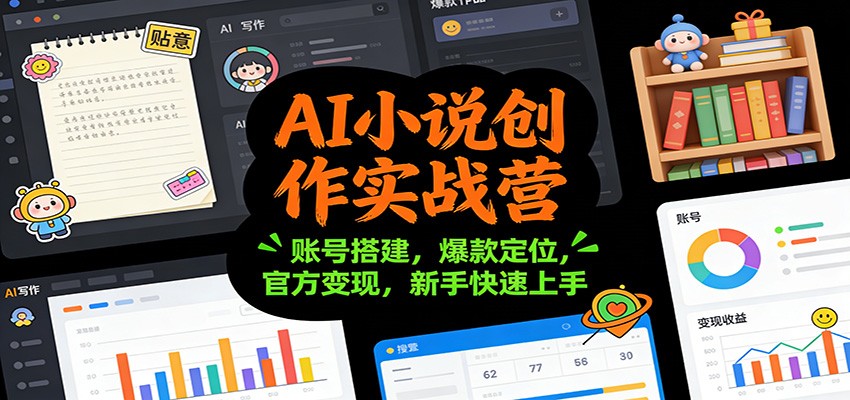 图片[1]-AI小说创作实战营：账号搭建，爆款定位，官方变现，新手快速上手-仙女副业网