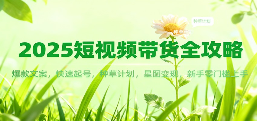图片[1]-2025短视频带货全攻略：爆款文案，快速起号，种草计划，星图变现，新手零门槛上手-仙女副业网