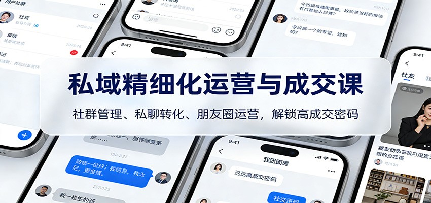 图片[1]-私域精细化运营与成交课：社群管理、私聊转化、朋友圈运营，解锁高成交密码-仙女副业网