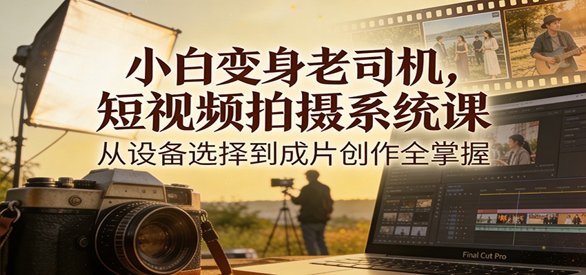 图片[1]-小白变身老司机，短视频拍摄系统课，从设备选择到成片创作全掌握-仙女副业网
