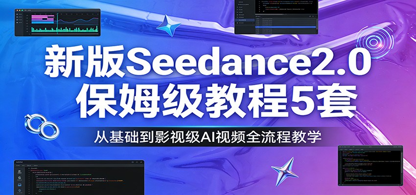 图片[1]-新版Seedance2.0保姆级教程5套：从基础到影视级AI视频全流程教学-仙女副业网