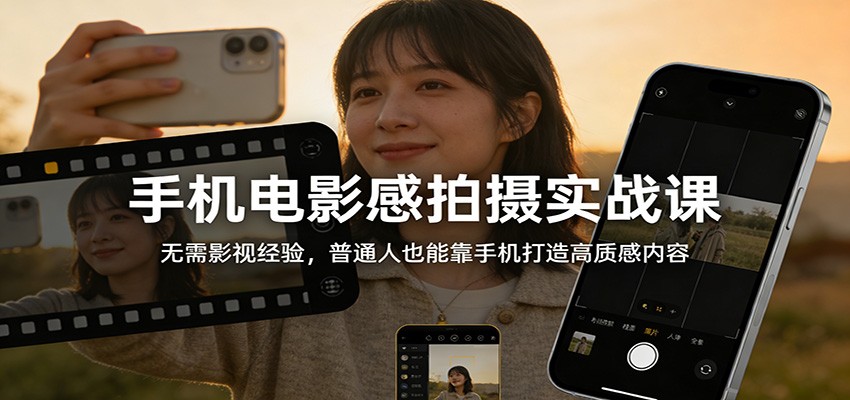 图片[1]-手机电影感拍摄实战课：无需影视经验，普通人也能靠手机打造高质感内容-仙女副业网
