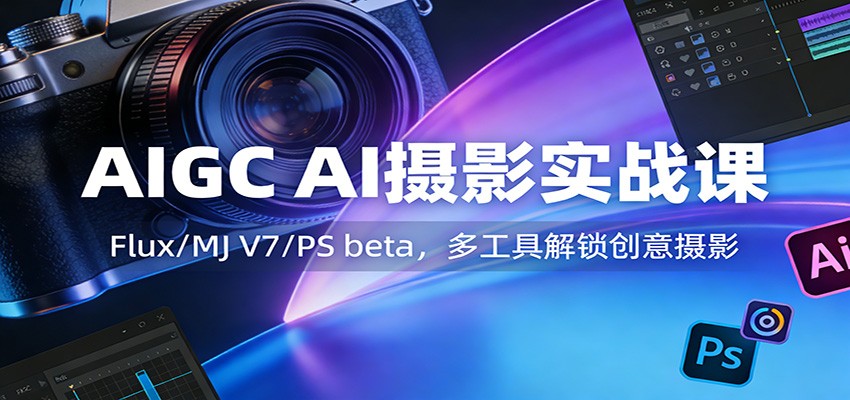 图片[1]-AIGC AI摄影实战课：Flux/MJ V7/PS beta，多工具解锁创意摄影-仙女副业网