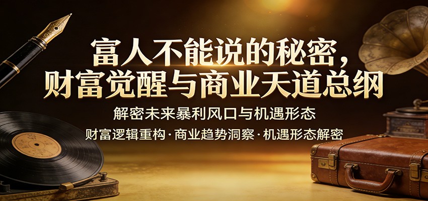 图片[1]-富人不能说的秘密，财富觉醒与商业天道总纲，解密未来暴利风口与机遇形态-仙女副业网