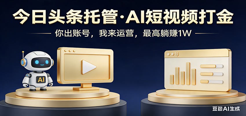 图片[1]-头条号AI托管，我提供作品，你提供账号，每天5分钟发布，小白躺赚3000+-仙女副业网