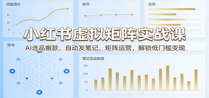 图片[1]-小红书虚拟矩阵实战课：AI选品搬款，自动发笔记，矩阵运营，解锁低门槛变现-仙女副业网