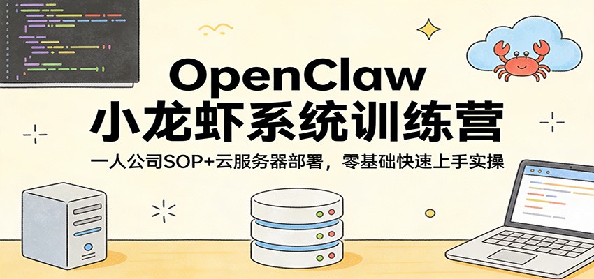 图片[1]-OpenClaw小龙虾系统训练营：一人公司SOP，云服务器部署，零基础快速上手实操-仙女副业网