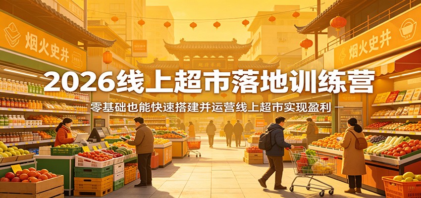 图片[1]-2026线上超市落地训练营，零基础也能快速搭建并运营线上超市实现盈利-仙女副业网