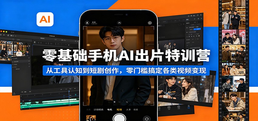 图片[1]-零基础手机AI出片特训营：从工具认知到短剧创作，零门槛搞定各类视频变现-仙女副业网