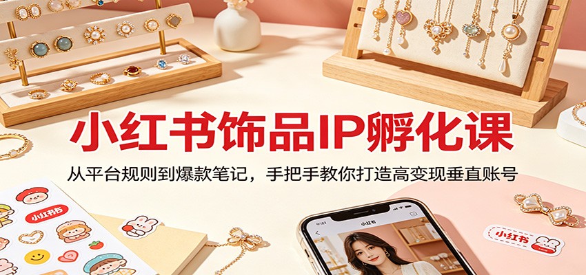 图片[1]-小红书饰品IP孵化课：从平台规则到爆款笔记，手把手教你打造高变现垂直账号-仙女副业网
