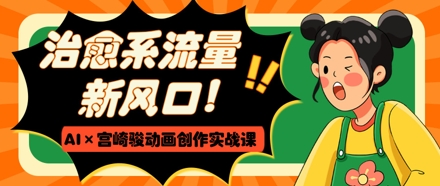 治愈系流量新风口，AI+宫崎骏动画创作实战课，从0到1打造爆款视频-资源教程须哥