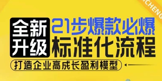 21步爆款必爆标准化流程，全新升级，打造企业高成长盈利模型-资源教程须哥