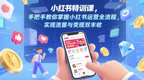 小红书特训课，手把手教你掌握小红书运营全流程，实现流量与变现双丰收-资源教程须哥