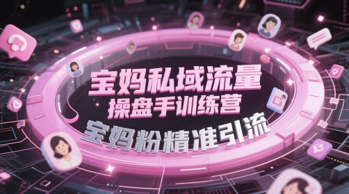 宝妈私域流量操盘手训练营，宝妈粉精准引流-资源教程须哥