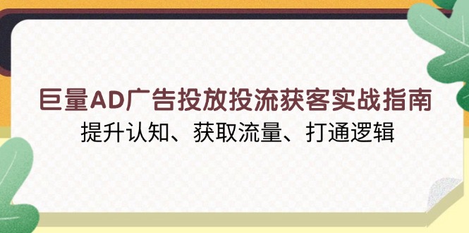 巨量AD广告投放投流获客实战指南，提升认知、获取流量、打通逻辑-资源教程须哥