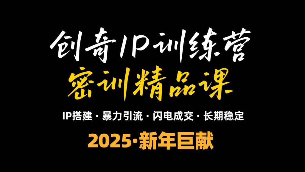 2025年“知识付费IP训练营”小白避坑年赚百万，暴力引流，闪电成交-资源教程须哥