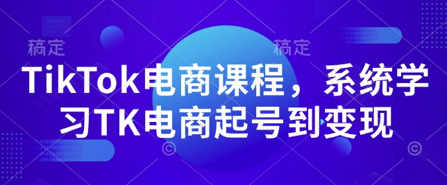 TikTok电商课程，​系统学习TK电商起号到变现-资源教程须哥