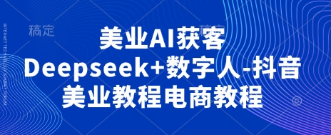 美业AI获客Deepseek+数字人-抖音美业教程电商教程-资源教程须哥
