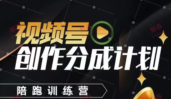 视频号创作分成计划陪跑训练营，手把手教会你如何制作视频，细水长流型项目-资源教程须哥