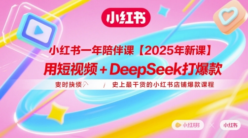 小红书一年陪伴课【2025年新课】，用短视频+deepSeek打爆款，史上最干货的小红书店铺爆款课程-资源教程须哥
