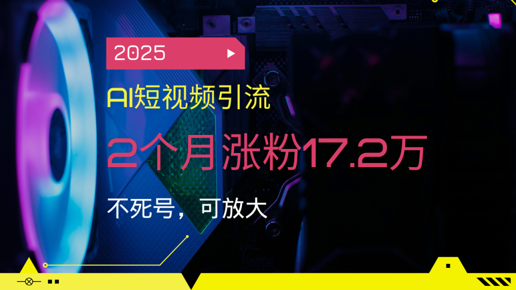 2025AI短视频引流，2个月涨粉17.2万，不死号，可放大-资源教程须哥