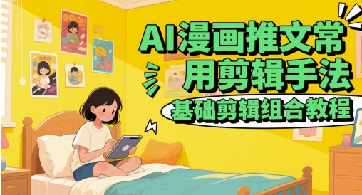AI漫画推文常用剪辑手法，基础剪辑组合教程-资源教程须哥