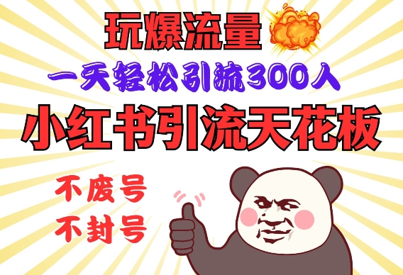 小红书引流天花板，玩爆流量，一天轻松引流300人，安全操作-资源教程须哥