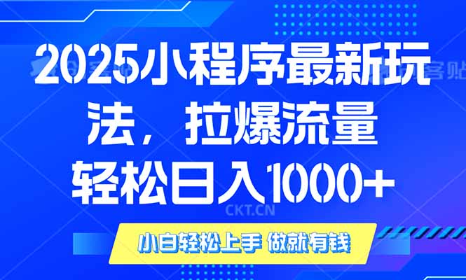 2025年小程序最新玩法，流量直接拉爆，单日稳定变现1000+-资源教程须哥