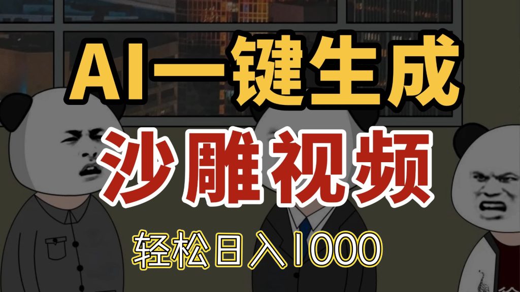 AI一键生成沙雕视频，一条视频千万播放，轻松日入1000-资源教程须哥