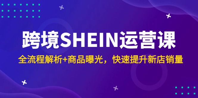 跨境SHEIN运营课，全流程解析+商品曝光，快速提升新店销量-资源教程须哥