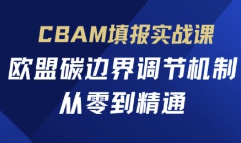 CBAM填报实战课，欧盟碳边界调节机制，从零到精通-资源教程须哥