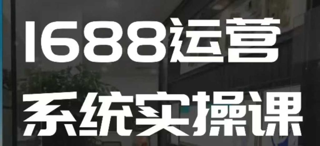 1688高阶运营系统实操课，快速掌握1688店铺运营的核心玩法-资源教程须哥