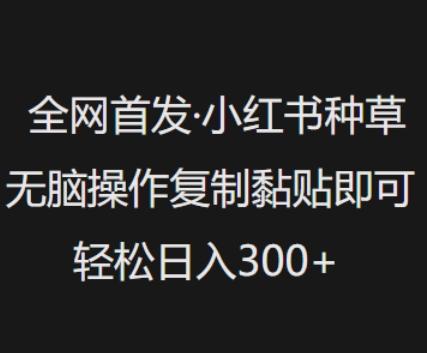 全网首发，小红书种草无脑操作，复制黏贴即可，轻松日入3张-资源教程须哥