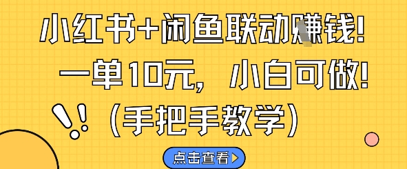 小红书+闲鱼联动挣钱，一单10元，小白可做-资源教程须哥