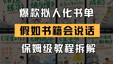 最新爆款拟人化书单玩法，假如书籍会说话，保姆级教程-资源教程须哥