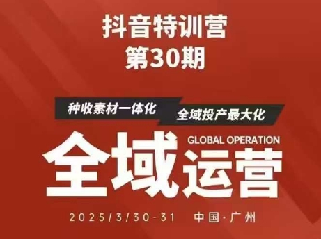 抖音特训营第30期线下培训资料，没有录音视频，正版整理的脑图资料及学员总结核心点-资源教程须哥