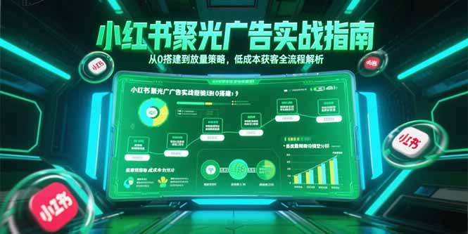 小红书聚光广告实战指南，从0搭建到放量策略，低成本获客全流程解析-资源教程须哥