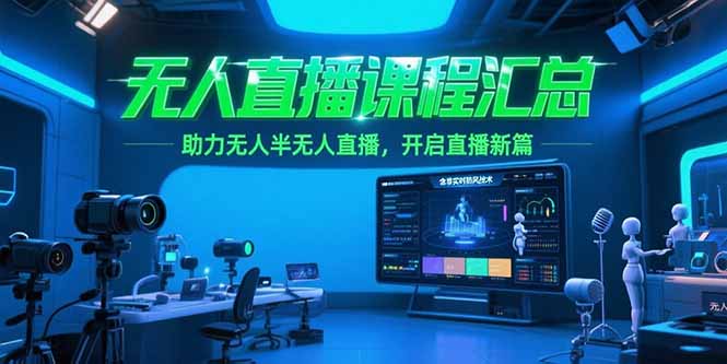 无人直播课程汇总，含非实时防风技术，助力无人半无人直播，开启直播新篇-资源教程须哥