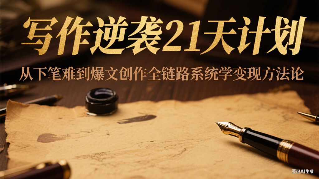 写作逆袭21天计划：从下笔难到爆文创作全链路系统学变现方法论-资源教程须哥