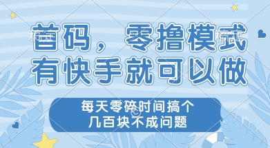 首码零撸项目，有快手就可以做，每天业务时间搞个几张不是问题【揭秘】-资源教程须哥